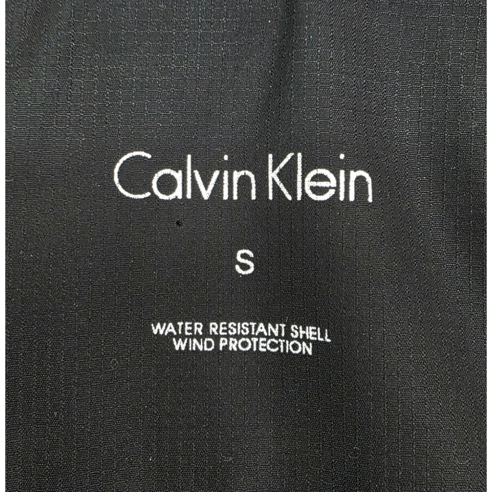 Calvin Klein Bomber Jacket Mens Small Black Water Resistant Windbreaker Ripstop - Picture 8 of 16